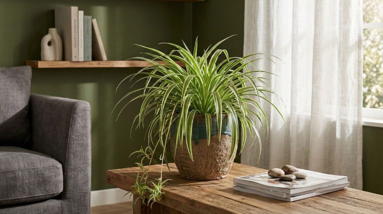 chlorophytum dans un salon