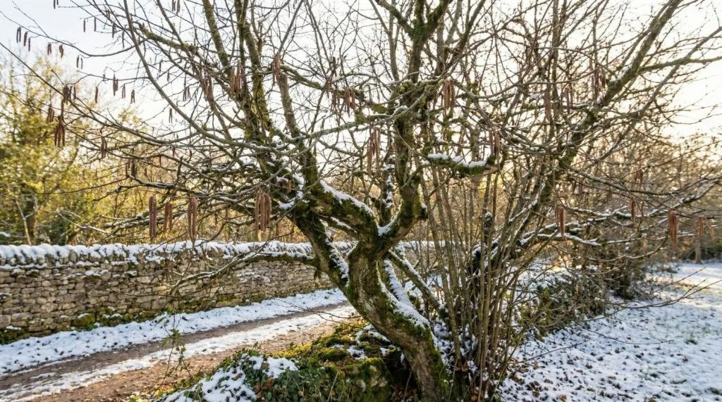 noisetier en hiver