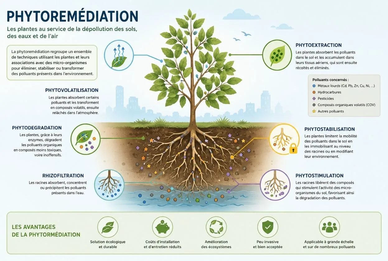schéma explicatif phytoremédiation