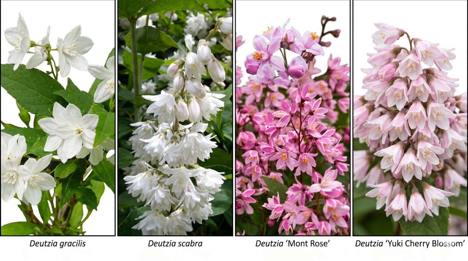 variétés illustré deutzia