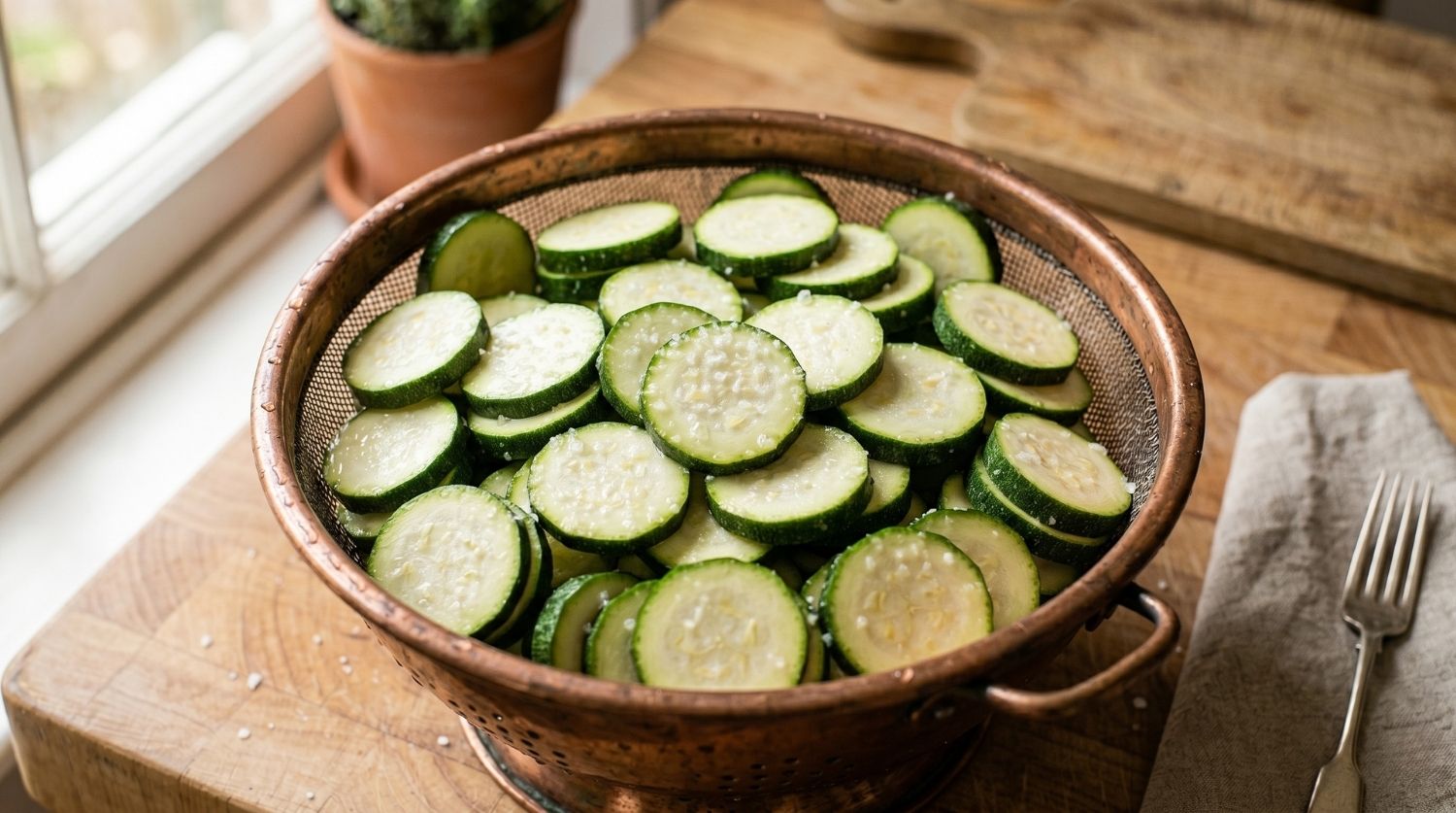 dégorgement des courgettes