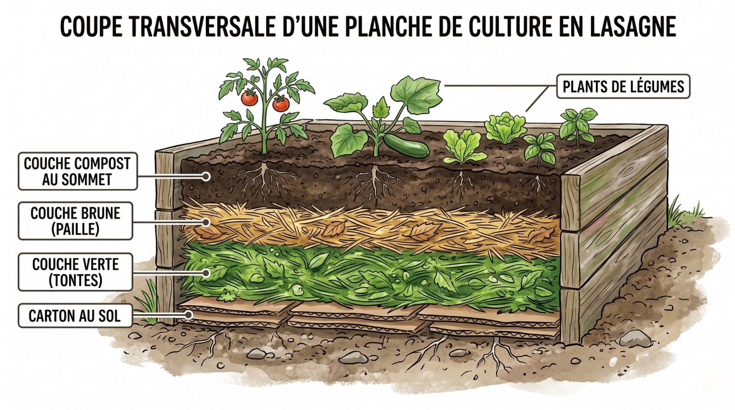 méthode lasagne no-dig permaculture