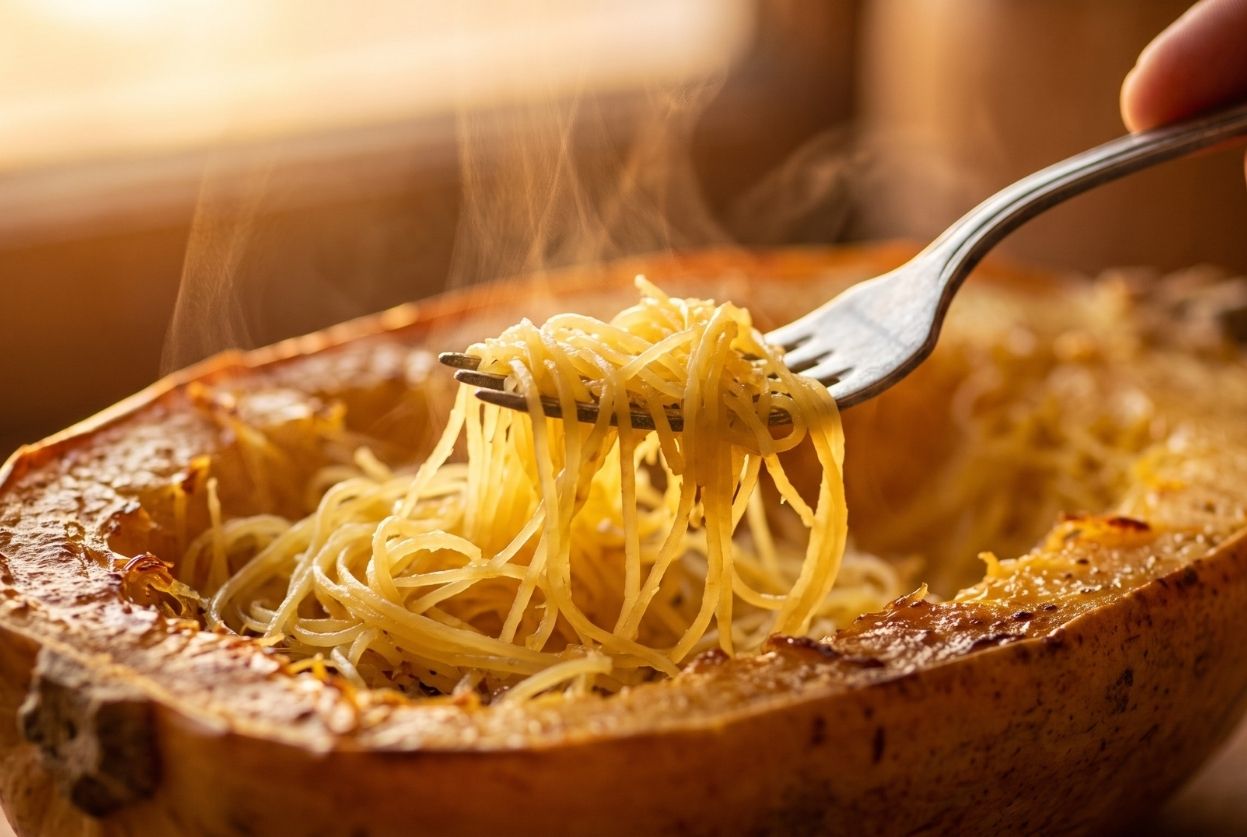 chair cuite d'une courge spaghetti