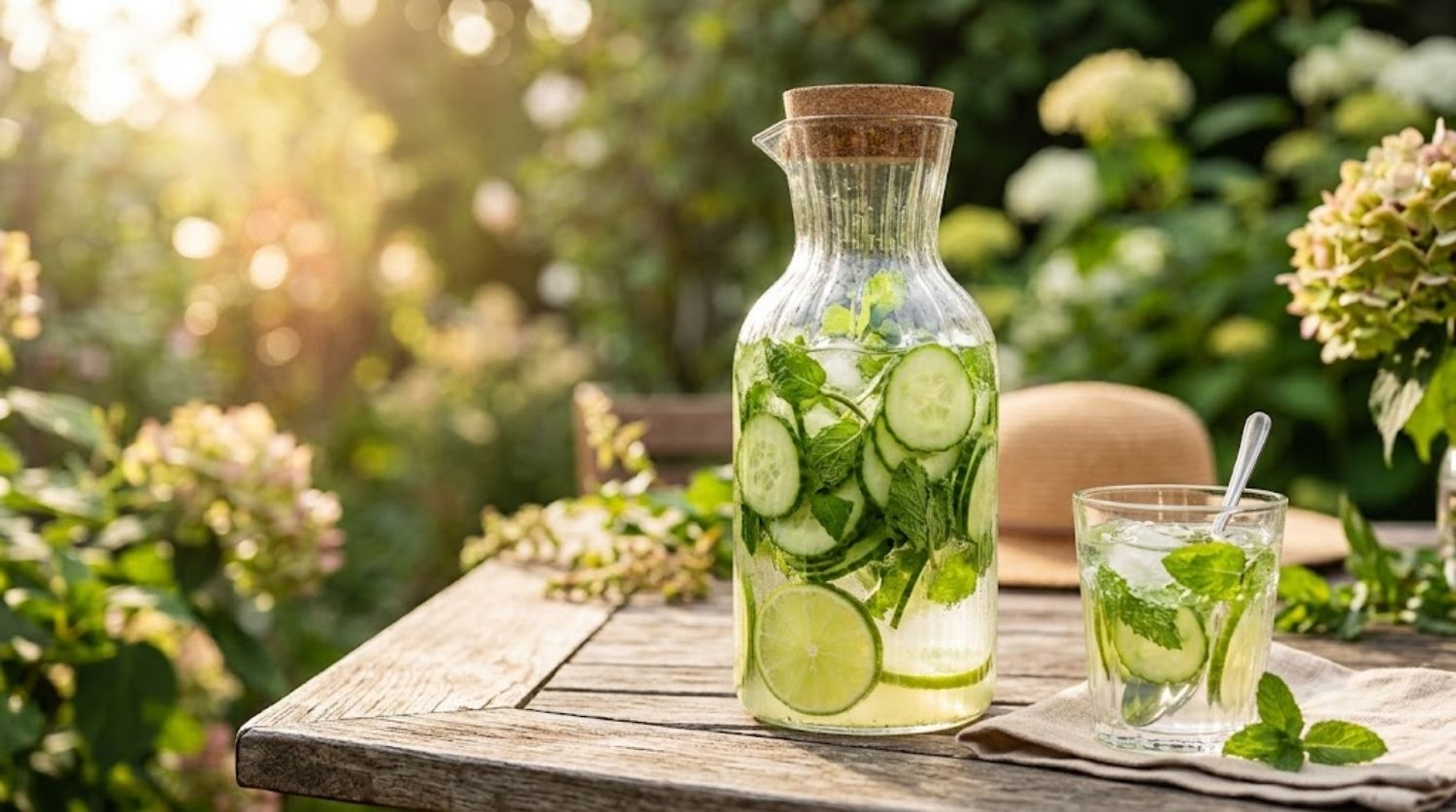 eau aromatisée concombre citron ver tet menthe