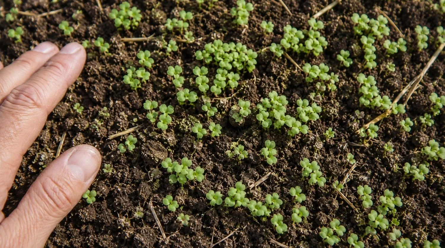 jeunes plantules d'engrais vert