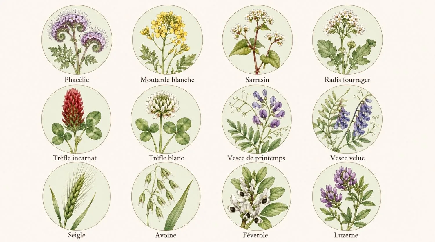 Les 12 engrais verts à semer au potager, phacélie, moutarde, seigle, vesce et autres espèces