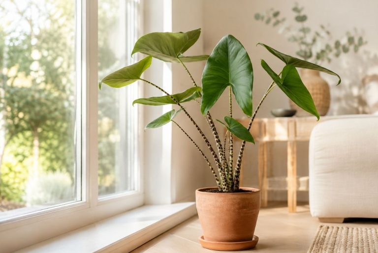 alocasia zebrina en pot