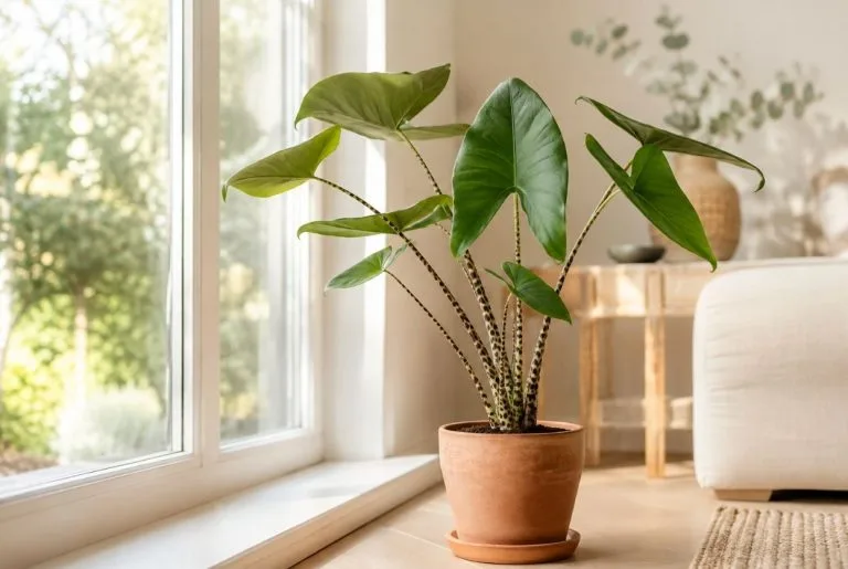alocasia zebrina en pot