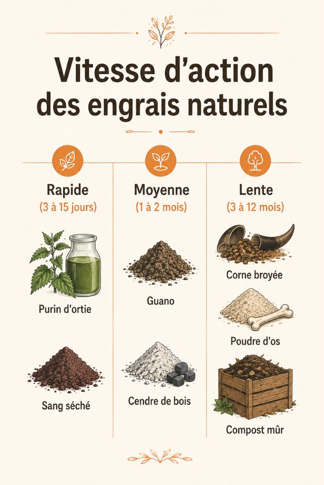 vitesse d'action des engrais naturels