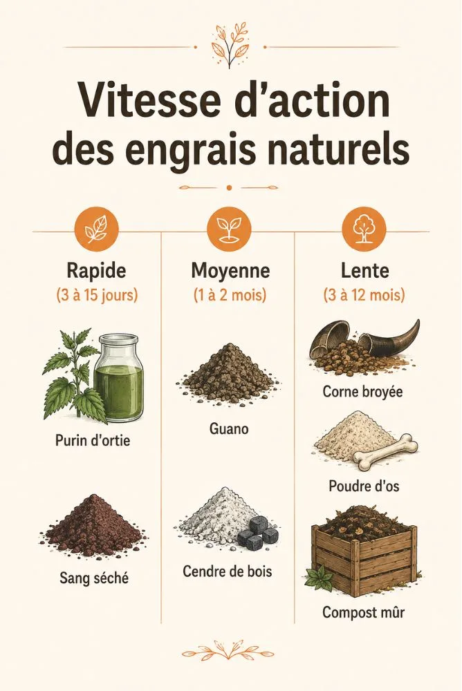 vitesse d'action des engrais naturels