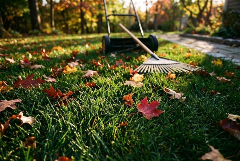 entretien d'une pelouse en automne