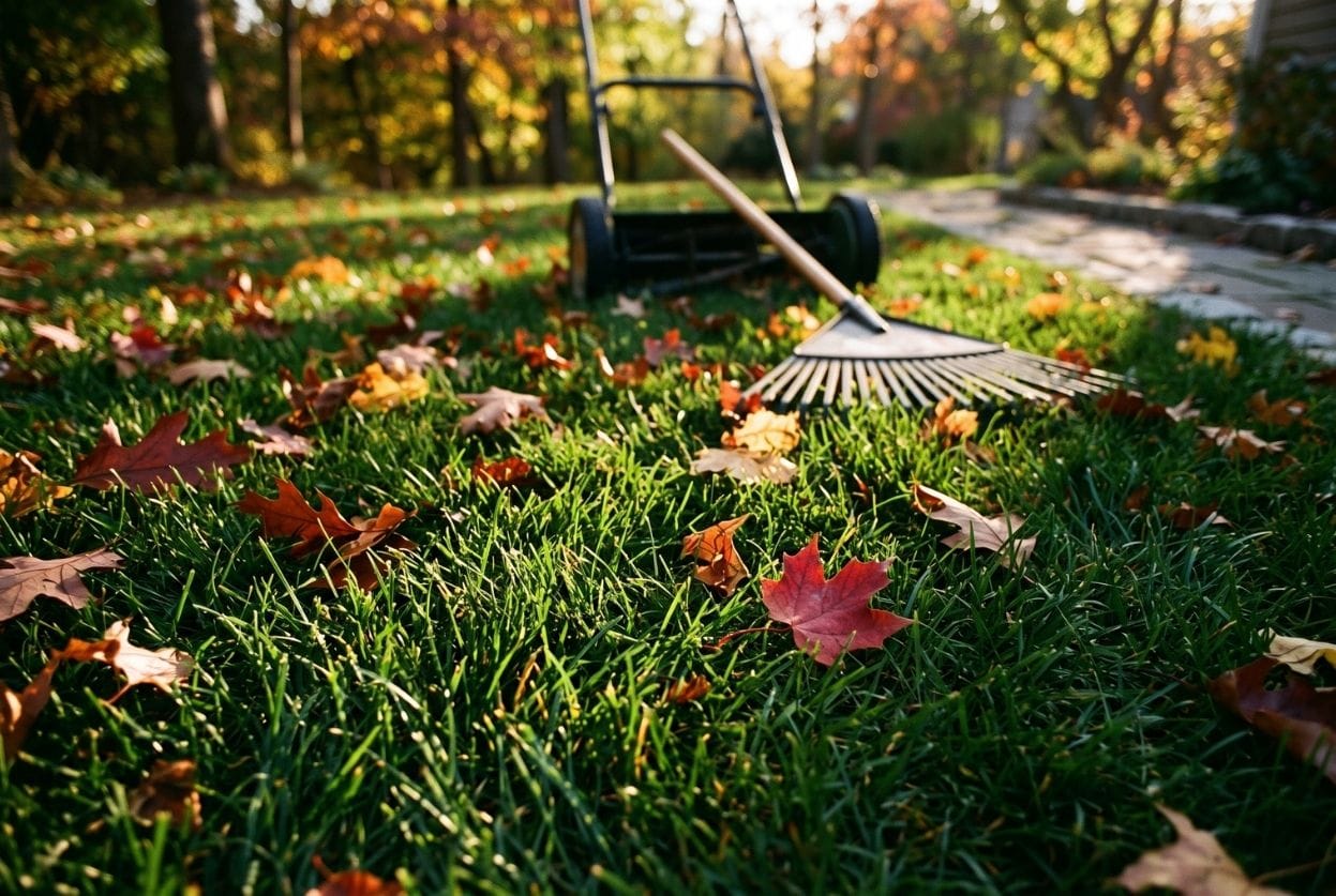 entretien d'une pelouse en automne