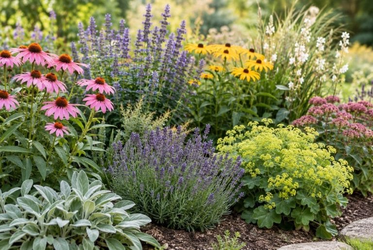 parterre de vivaces colorées