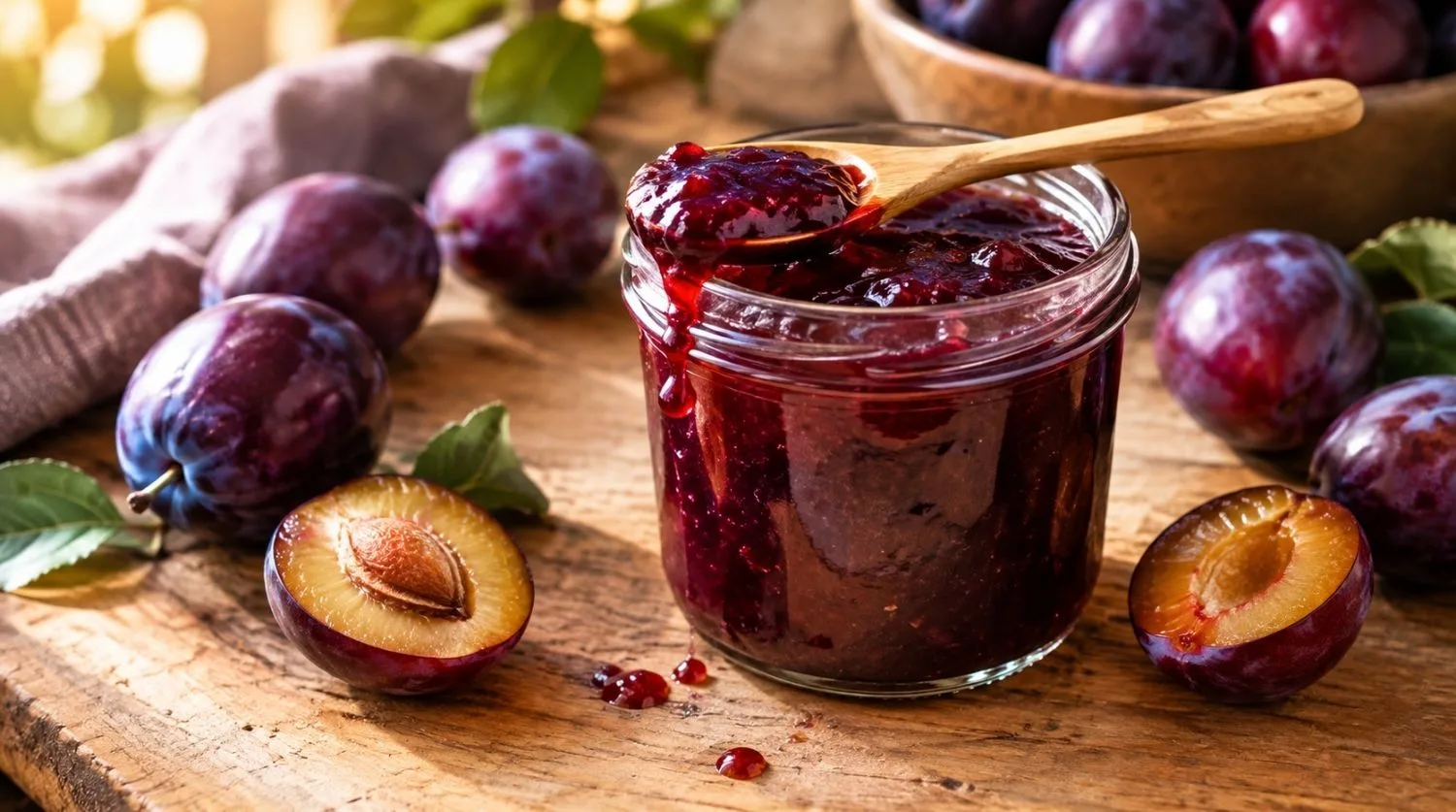 pot de confiture de prunes