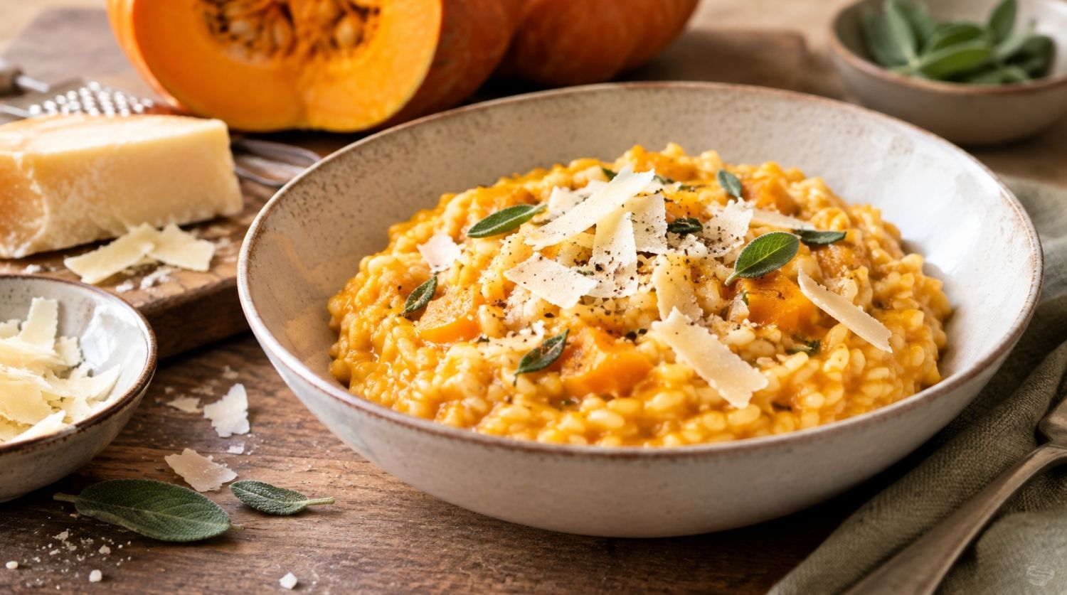 Risotto crémeux à la citrouille et parmesan