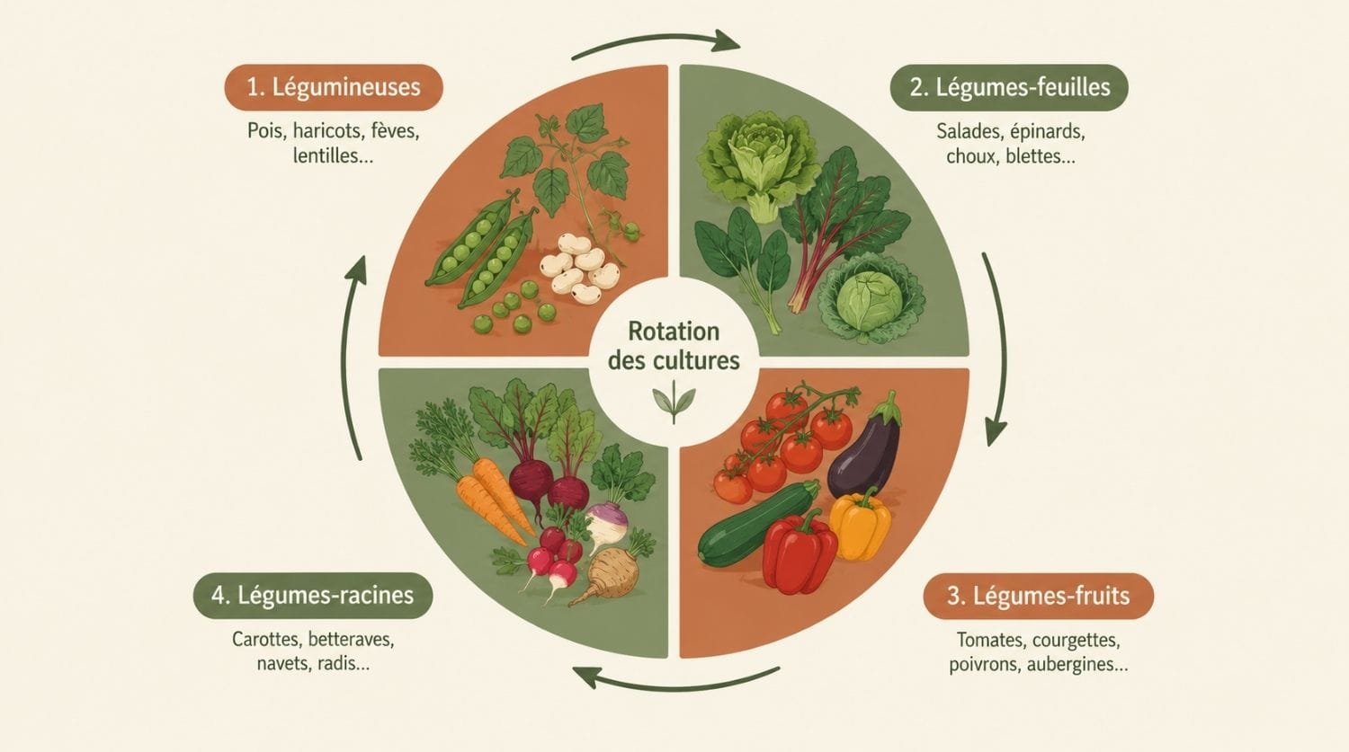 roue de rotation des cultures au jardin