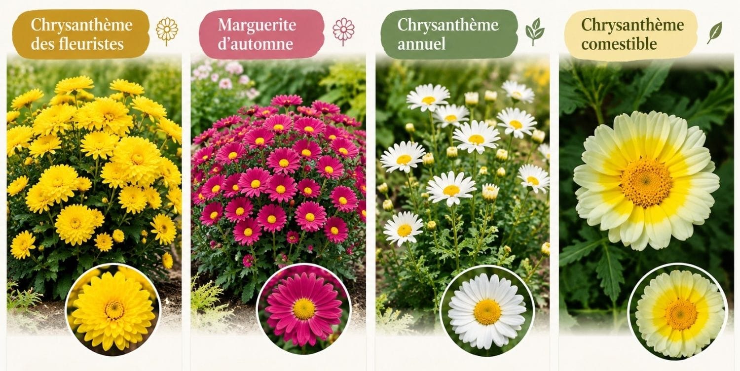 variétés de chrysanthèmes