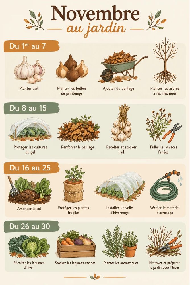 calendrier du jardin en novembre