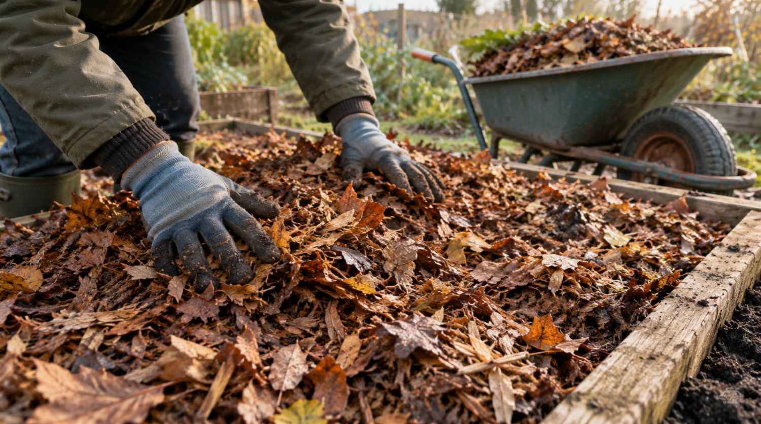 paillage d'automne au potager