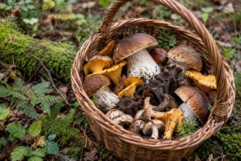 panier de champignons comestibles de nos forêts