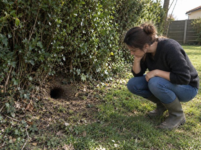 trou de renard dans le jardin